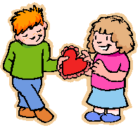 image of a young boy giving a young girl a valentine
